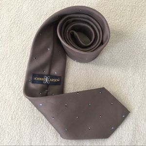 Vintage Men’s Tie Johnny Carson Brown Taupe